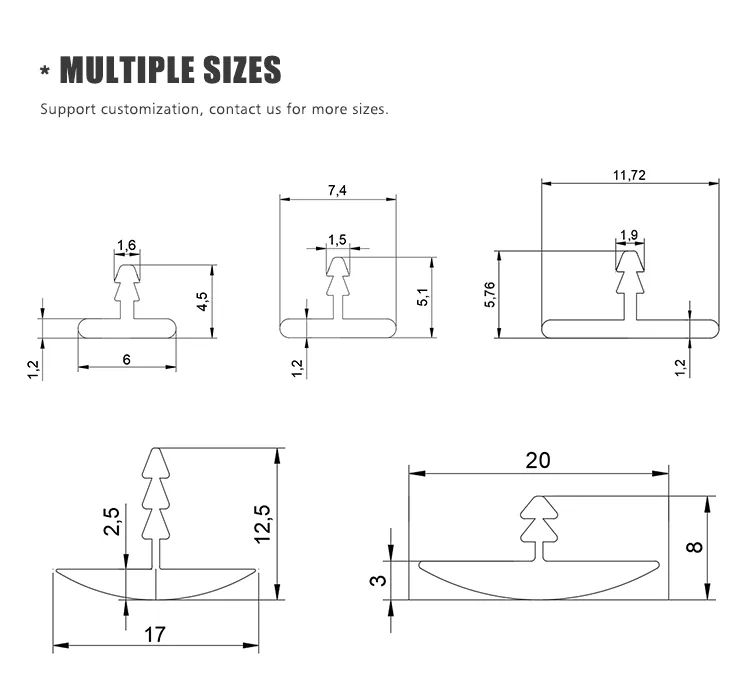 Extruded Aluminum T Bar 6063 Decorative Trim 8