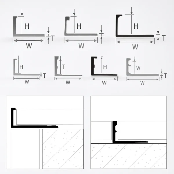 Brushed Aluminum Flexible L-Angle Edge Trim