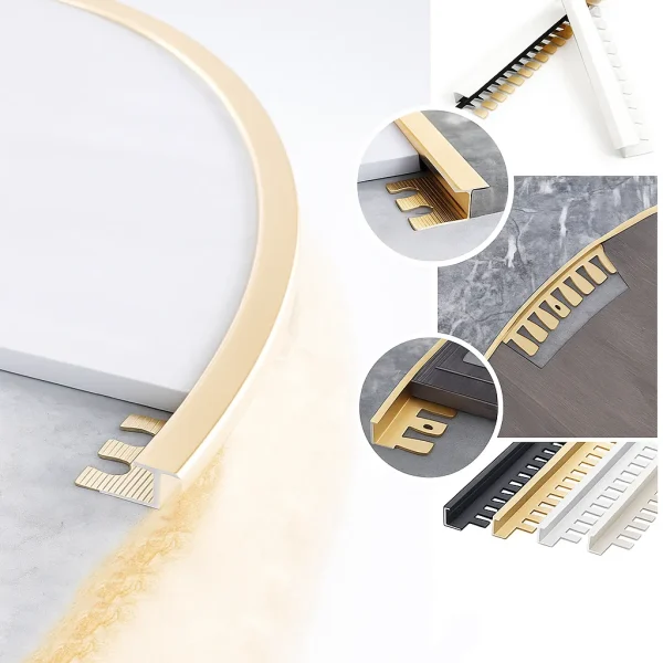 Brushed Aluminum Flexible L-Angle Edge Trim