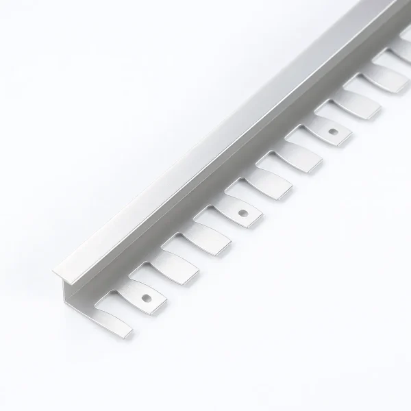 Flexible Edge Trim with Rectangular Anchor Cutouts