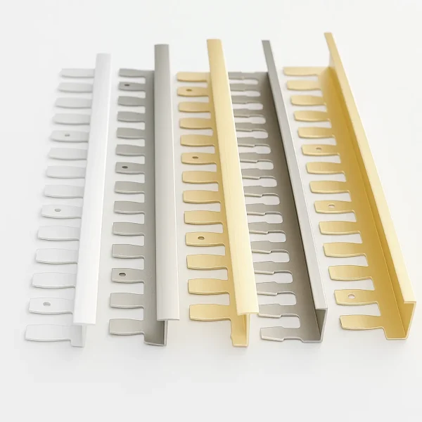 Flexible Edge Trim with Rectangular Anchor Cutouts