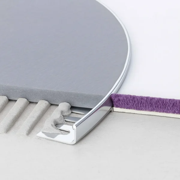 Flexible Tile Trim with Rounded Top and Spade Tabs