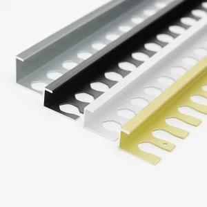 Flexible U-Channel Carpet Edge Trim with Oval Cutouts
