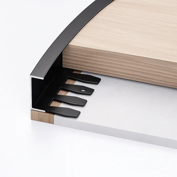 Flexible U-Channel Carpet Edge Trim with Oval Cutouts