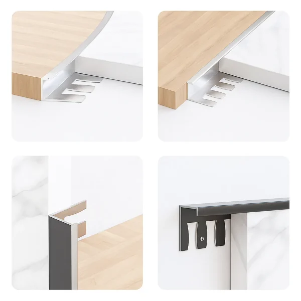Flexible U-Channel Carpet Edge Trim with Oval Cutouts
