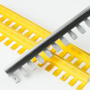 L-Profile Flexible Tile Edge Trim with U-Shaped Cutouts