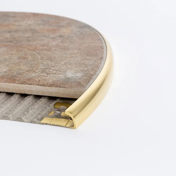 Quadrant Flexible Edge Trim in Satin Gold Finish