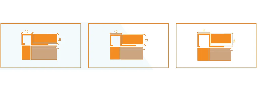 SA_Square shape Stainless Steel Tile Trim 2 Size