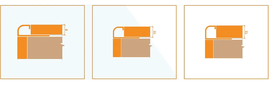 SA_Stainless Steel Quart shape Tile Trim Size