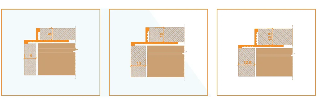 SA_V shape Aluminum Tile Trim Size