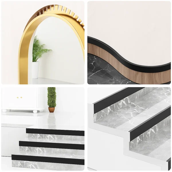 U-Channel Flexible Floor Edge Trim with Finger Tabs