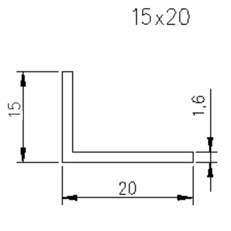 15x20mm Aluminium Water Stop Angle Profile 1 15x20mm Aluminium Water Stop Angle Profile