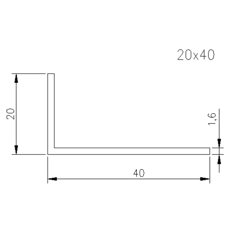 20x40mm Extended-Leg Bathroom Waterstop Angle 1 20x40mm Extended-Leg Bathroom Waterstop Angle