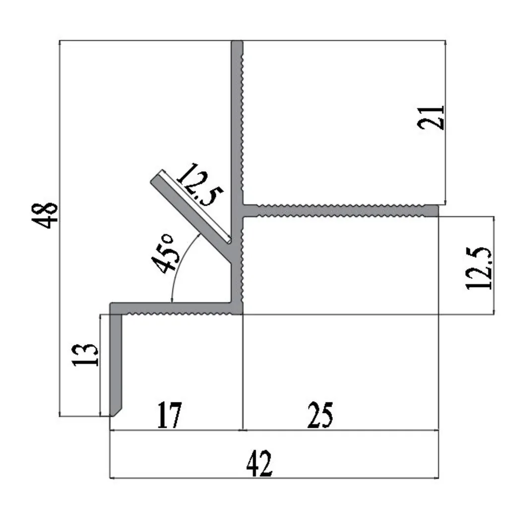 45° Angled Reflector Ceiling Shadow Gap Bead 2 45° Angled Reflector Ceiling Shadow Gap Bead