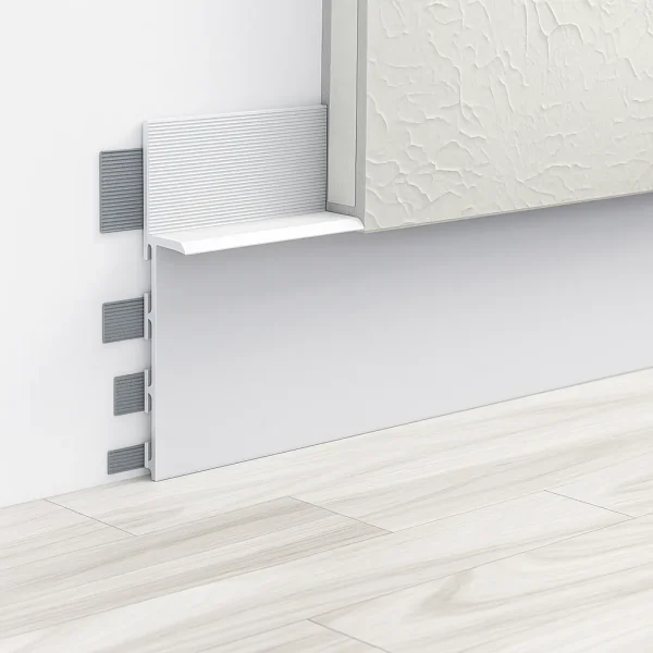 80mm Shadow Gap Skirting with Anchoring Fins