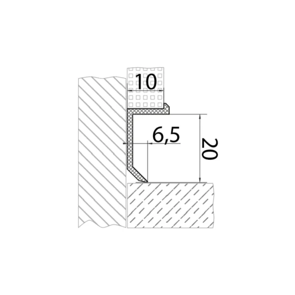 Anthracite Shadow Gap Profile Skirting - L-Shape