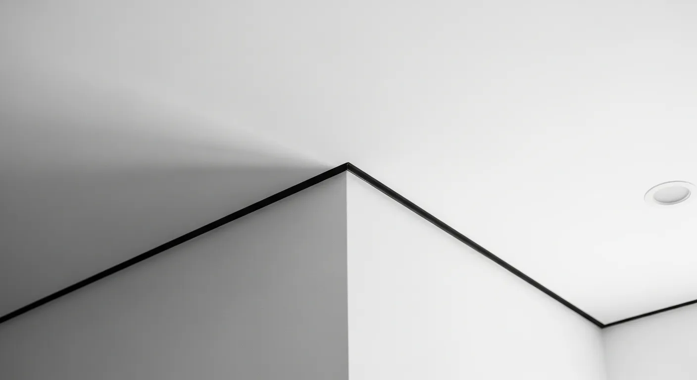 At the ceiling instead of cornices