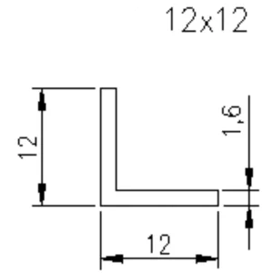 Compact 12x12mm Aluminum Waterstop Angle