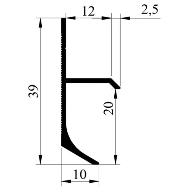 Coved Base Shadow Gap Bead Skirting Profile