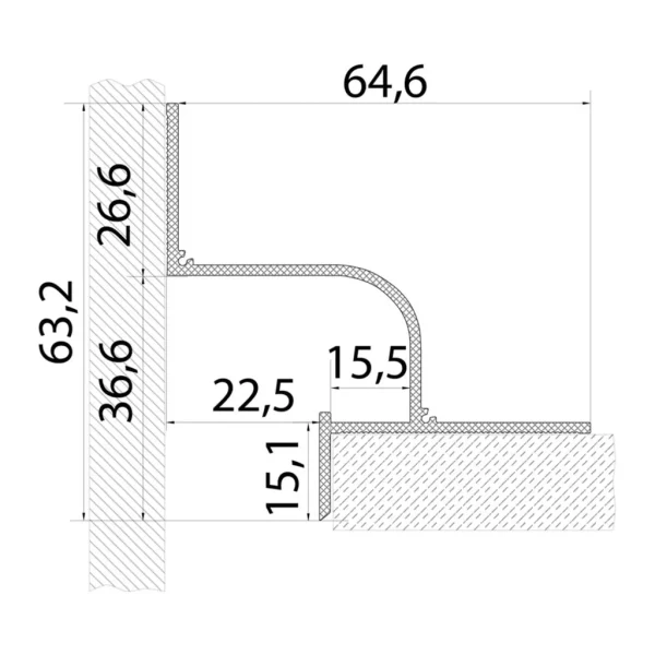 Coved Corner Ceiling Shadow Gap Profile