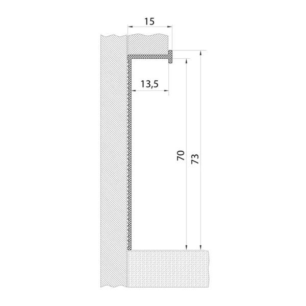 Modern Flush Skirting with Shadow Gap for Concrete