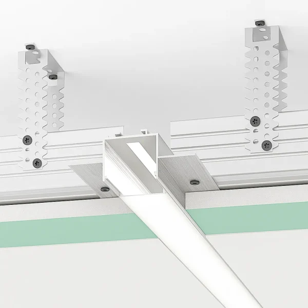 Recessed Channel for Ceiling Shadow Gap Lighting