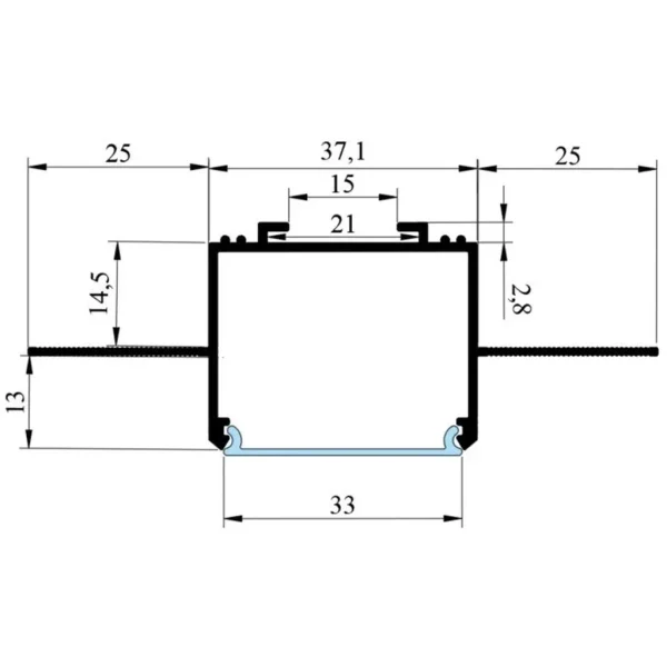 Recessed Channel for Ceiling Shadow Gap Lighting