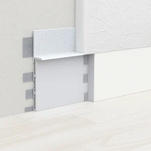 Ribbed Detail Aluminium Shadow Gap Skirting