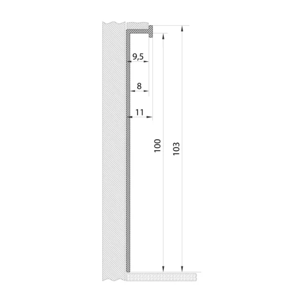 White Flush Shadow Gap Skirting Profile System
