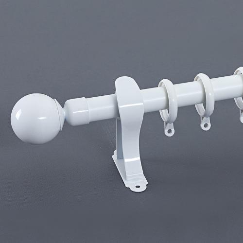 white metal curtain rods